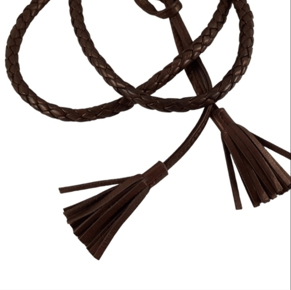 SALVATORE FERRAGAMO Gancini Bronze Woven Leather Top Handle Tote Shoulder Bag - Picture 6 of 10